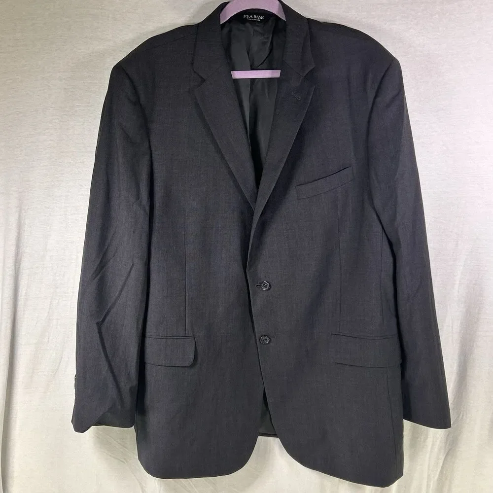 Jos A Bank Signature Collection Men’s Size 46L  Wool Gray Blazer/Sport Coat